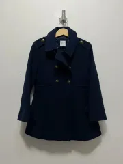 ギャップ キッズ ネイビー ダブル ボタン コート S 6/7t