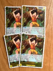 ポートガス・D・エース　黄色　フォイル　ミラー　ラメ　4枚セット