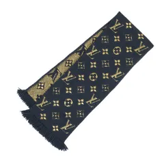 ルイヴィトン エシャルプ ロゴマニア シャイン マフラー モノグラム M70815 ユニセックス ネイビー LOUIS VUITTON【中古】 【アパレル・小物】