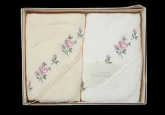 ▲未使用 Hotman ホットマン フェイスタオル 2枚セット▲綿100%/バラ/薔薇