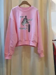 ピンク色 プリンティング スウェット Tシャツ 新品