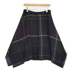 近年 パラスパレス 縮絨ウールチェックスカート フレア アシンメトリー 日本製 近年 パラスパレス 縮絨ウールチェックスカート フレア アシンメトリー