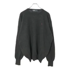 90年代 Polo by Ralph Lauren ポロ ラルフローレン ウールニットセーター ブラック(メンズ XL)中古 古着 X2415