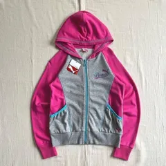 希少　00s　archive　OLD PUMA　プーマ　配色切り替え　フルジップアップパーカー　スウェット生地　ラメロゴプリント　裾ワンポイント刺繍　⭐︎　星柄フード裏地　Y2K　平成女児　color switching zip-up hoodie parka