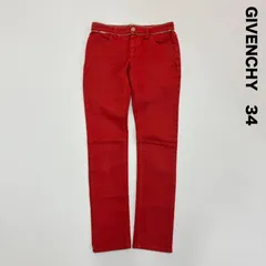 GIVENCHY ジバンシィ☆リカルド期 ジッパー装飾スキニーデニムパンツ 34 ストレッチ 赤 レッドのサムネイル