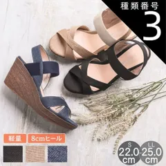 種類3：ネイビー/L(24.0センチ~24.5センチ) partir d’ abord パルティエダボール 日本製 ウェッジソール サンダル ウェッジサンダル アンクルストラップ バックベルト 足首 ベルト ゴム ストラップ 厚底  軽量 歩きやすい 履きやす