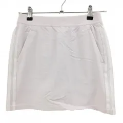 アディダス スカート ライトピンク×白 サイド3ライン ストレッチ 内側インナーパンツ  レディース M ゴルフウェア adidas