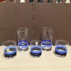 佐々木硝子製　ピエールカルダン　ロックグラス3客　ジャンボグラス2客