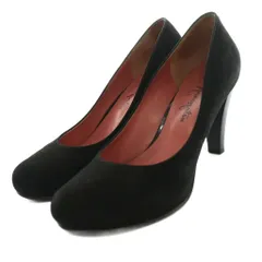 銀座かねまつ GINZA Kanematsu パンプス スエード 23.5cm 黒 ブラック /SS ■OS