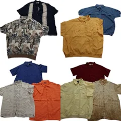 古着卸 まとめ売り 半袖シャツ 10枚セット (メンズ 2XL /3XL /6XL ) ハーフボタン プルオーバー 総柄 ボックスシルエット 中古 古着 NB2249