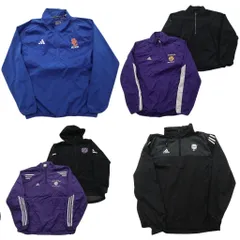 古着卸 アディダス プルオーバーMIX ジャケット 6枚セット (メンズ M ) ハーフジップ スリーストライプス フーディー 中古 古着 NC8730