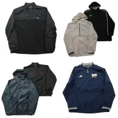 古着卸 まとめ売り アディダスプルオーバーMIX ジャケット 6枚セット (メンズ L ) トレフォイル ハーフジップ フーディー 中古 古着 NC8728