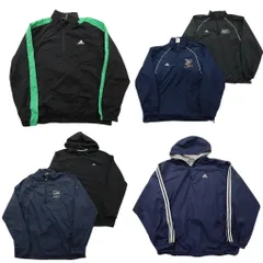 古着卸 まとめ売り アディダス プルオーバーMIX ジャケット 6枚セット (メンズ L /XL ) フーディー スリーストライプス 中古 古着 NC8727