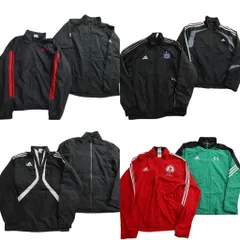 古着卸 まとめ売り アディダス ウインドブレーカー ジャケット 8枚セット (メンズ M /L ) バイカラー フルジップ ロゴ 中古 古着 NC8826