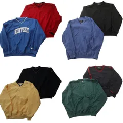 古着卸 まとめ売り 無地 プルオーバー ジャケット 8枚セット (メンズ L ) スターター アーチロゴ ライン系 Ｖネック 中古 古着 ND1670