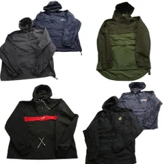 古着卸 まとめ売り アノラックパーカー ジャケット 6枚セット (メンズ M /L ) ワンポイント バイカラー フーディー 中古 古着 ND1718