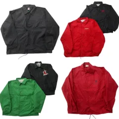 古着卸 まとめ売り USA製 ナイロンコーチ ジャケット 6枚セット (メンズ L /XL ) ブラック 赤 緑 企業 サブウェイ 中古 古着 ND1728