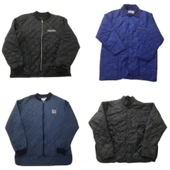 古着卸 まとめ売り キルティング ジャケット 4枚セット (メンズ M /L /XL ) ブルゾン スナップボタン ワンポイント 中古 古着 ND2202