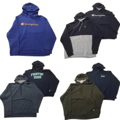 古着卸 まとめ売り チャンピオン Champion スウェット 7枚セット (メンズ 2XL ) フーディー カレッジ風 ツートン 中古 古着 ND3048