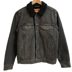 美品 Levi's リーバイス シェルパ トラッカージャケット 裏ボア Gジャン デニムジャケット 16365-0171 サイズS ブラック メンズ 古着 中古 USED