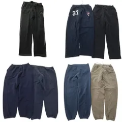古着卸 まとめ売り スウェット パンツ 7枚セット (メンズ L ) ブラック ネイビー ベージュ ワイド 中古 古着 ND3593