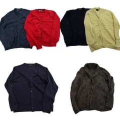 古着卸 まとめ売り ニット カーディガン セーター 6枚セット (メンズ L ) チャップス ショールカラー ワンポイント 中古 古着 ND3666