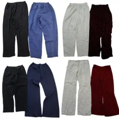 古着卸 まとめ売り イージーパンツ パンツ 8枚セット (ユニセックス M /30 ) ワイド ブラック ブルー 中古 古着 ND3633