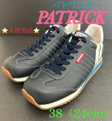 ⭐新品⭐ パトリック PATRICK スニーカー 24cm  マラソン MARATHON ステアレザー 未使用 24 シューズ 靴 ネイビー 紺 ホワイト 白 38 ウォーキング