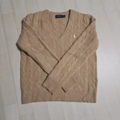 POLO RALPH LAUREN ポロラルフローレン レディース Vネック ケーブル ニット M