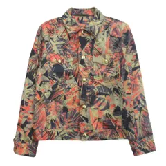 未使用 PS PAUL SMITH ポールスミス ボタニカル トラッカー ジャケット ブルゾン 総柄 金ボタン M マルチカラー メンズ 古着 中古 USED