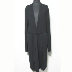 美品 MaxMara STUDIO マックスマーラステュディオ ウエストベルト付き ロングカーディガン ブラック レディース 古着 中古 USED