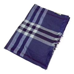 美品 BURBERRY バーバリー ノバチェック ストール スカーフ パープル×マルチカラー レディース 古着 中古 USED