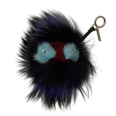 美品 FENDI フェンディ バグズ モンスター チャーム キーホルダー パープル×マルチカラー レディース 古着 中古 USED