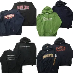 古着卸 まとめ売り チャンピオン Champion スウェット 8枚セット (メンズ M /L /XL ) カレッジ風 フーディーワンポイント 中古 古着 ND2998