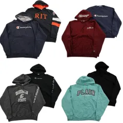 古着卸 まとめ売り チャンピオン Champion スウェット 8枚セット (メンズ L ) 英文字 袖プリント カレッジ風 ワンポイント 中古古着 ND3002