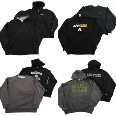 古着卸 チャンピオン Champion スウェット 8枚セット (メンズ XL ) フルジップ フーディー カレッジ風 ワンポイント 中古 古着 ND3001