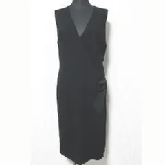 美品 FOXEY BOUTIQUE フォクシーブティック カシュクールノースリーブワンピース 19025 40 ブラック レディース 古着 中古 USED