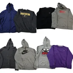 古着卸 まとめ売り ナイキ NIKE スウェット 8枚セット (メンズ XL ) サーマフィット フーディー クルーネック フルジップ 中古 古着 ND3027