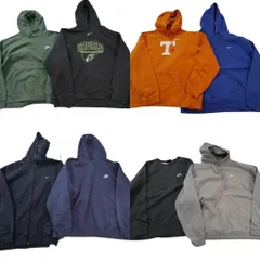 古着卸 まとめ売り ナイキ NIKE スウェット 8枚セット (メンズ 2XL ) スウォッシュロゴ フーディー クルーネック ワンポイント 中古 ND3023