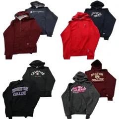 古着卸 まとめ売り チャンピオン Champion スウェット 8枚セット (メンズ S /M ) カレッジ風 三段ロゴ ジップパーカー 中古 古着 ND3070
