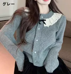 ニット セーター 春秋新作 タイトフィット クロップド 蝶結び レース切替 ミニトップス
