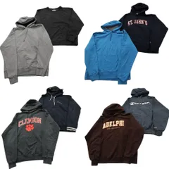 古着卸 まとめ売り チャンピオン Champion スウェット 8枚セット (メンズ L ) ジップパーカー アーチロゴ カレッジ風 中古 古着 ND3066