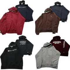 古着卸 まとめ売り チャンピオン Champion スウェット 8枚セット (メンズ XL /2XL ) カレッジ風 ジップパーカー 中古 古着 ND3062