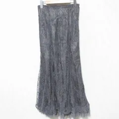 美品 25SS MERCURYDUO マーキュリーデュオ 裾チュールバックレースアップレースマーメイドスカート 002520801401-01 M グレー レディース 古着 中古 USED