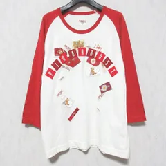 美品 PINK HOUSE WORLD ピンクハウス パッチワーク ラグラン Tシャツ カットソー A2191UPO0423 4 （L） ホワイト レッド レディース 古着 中古 USED