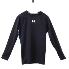 古着　UNDER ARMOUR アンダーアーマー　Mサイズ　レディーススポーツロングTシャツ　ロゴTシャツ　ブラック系　黒色