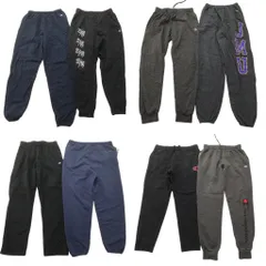 古着卸 まとめ売り チャンピオン スウェット パンツ 8枚セット (メンズ L ) カレッジ風 ジョガーパンツ ブラック 中古 古着 ND3464