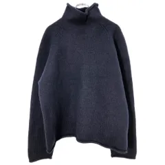90年代 J.CREW ジェイクルー ロールネック ウールニットセーター ネイビー(メンズ XL)中古 古着 X2423