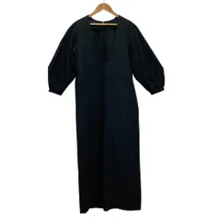 Plage プラージュ 24SS リネン 切りっぱなし ロング ワンピース M 24SS Plage プラージュ リネンブレンド ロングワンピース 36 ブラック