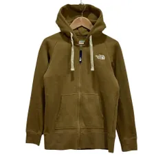 良品 THE NORTH FACE ザノースフェイス 刺繍ロゴジップアップパーカー S ブラウン レディース 古着 中古 USED